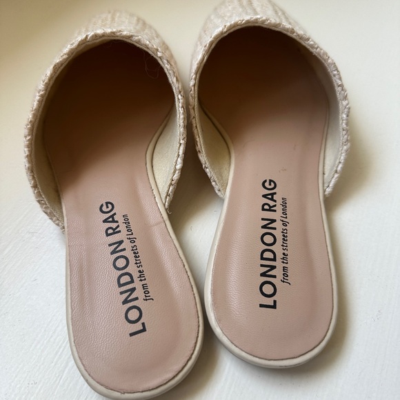 London Rag woven raffia mule slides ivory size 6.5 - Picture 4 of 6